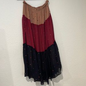 FARM Rio Long polka dot skirt